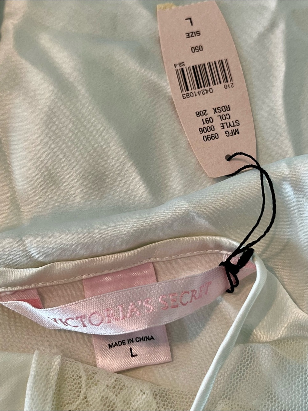 Victoria's Secret White Lace-Trim Chemise Bodysuit - Picture 3 of 3